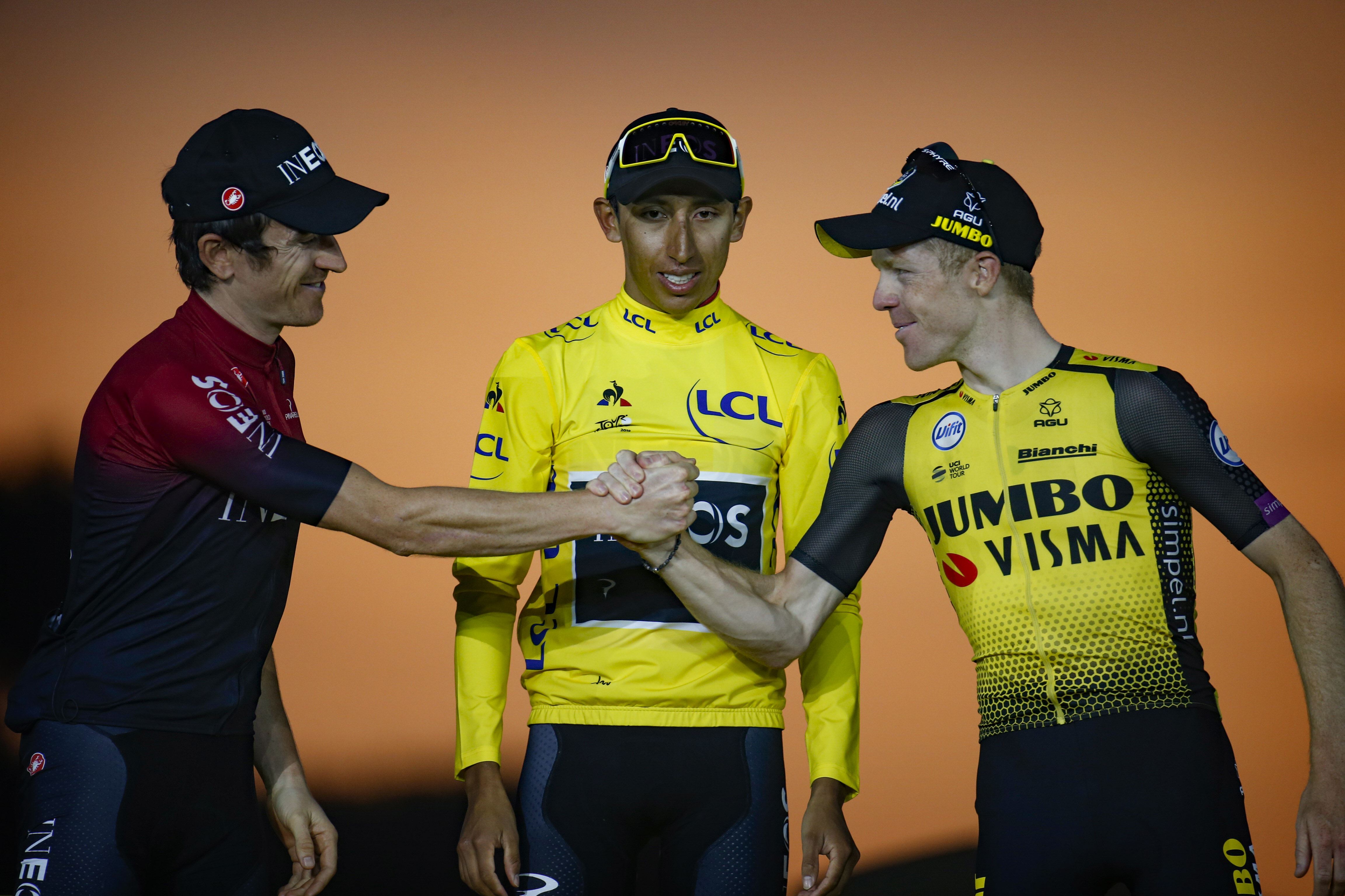 Steven Kruijswijk on the final podium